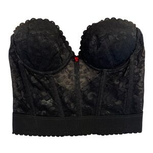Elegant Black Lace Bustier vintage 90s lace 34B
